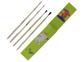 Набор кистей 4шт. Н-03 (колонок №1белка живоп.№2пони живоп.№1щетина пл.№2)