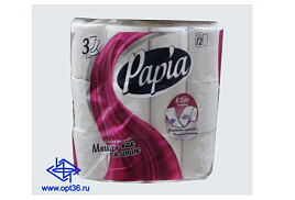 Туалетная бумага Papia 12шт.3-х сл.Балийский цветок 0839