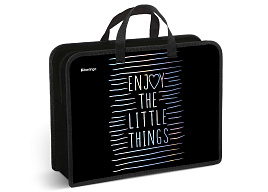 Папка для тетрадей А4 Berlingo PP-BP-1215 с ручками 1 отделение, "Enjoy the little things", 340*245*100мм, пластик, на молнии