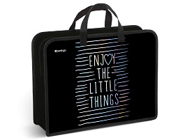 Папка для тетрадей А4 Berlingo PP-BP-1215 с ручками 1 отделение, "Enjoy the little things", 340*245*100мм, пластик, на молнии