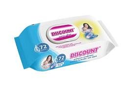 Влажные салфетки Детские 72шт Discount с клапаном