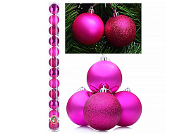 Набор шаров 6см S0138-8 Очарование Розовый 12шт