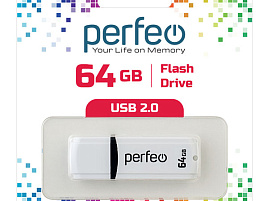 Флеш-драйв Perfeo USB 64Gb C02 белый