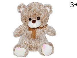 Мягкая игрушка Мишка с пяточками в пайетки 25см №10