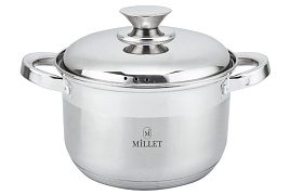 Кастрюля нержавейка 5л ML-9422 Millet с метал крышкой индукция