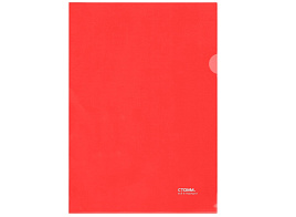 Папка-уголок СТАММ ММ-30947 А4, 180мкм, пластик, прозрачная, красная