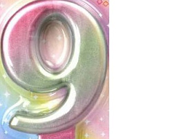 Свеча-цифра "9" северное сияние ч43159