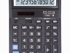 Калькулятор Staff настольный STF-777 12 разрядов, двойное питание, 210x165 мм, ЧЕРНЫЙ