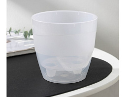 Кашпо цветочное 1,2л Грация 045039/3117 прозрачное со вставкой