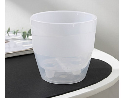 Кашпо цветочное 1,2л Грация 045039/3117 прозрачное со вставкой