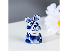 Сувенир Гжель Заяц в штанах 4,5см