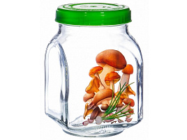 Банка для сыпучих стекло 650мл Грибы