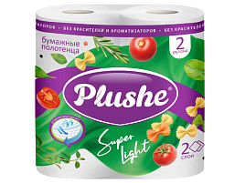 Полотенце бумажное Plushe Super Лайт 2шт.2-х сл.10м Белое