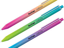 Ручка Berlingo CBm_07752 автоматическая "Radiance", 0,7мм, синяя, корпус ассорти