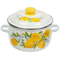 Кастрюля эмаль 4л 3MC201P Лимоны индукция