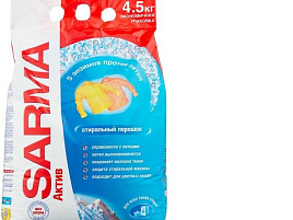 Стиральный порошок Сарма 4500 Актив Горная свежесть Свобода от пятен