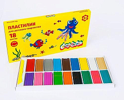 Пластилин 18цв. Каляка-Маляка ПКМ18-П 270г., со стеком