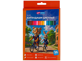 Карандаши цветные 36цв. ArtSpace CPtr_66423 "School mood", трехгранные, заточен., картон. упак., европодвес