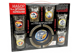 Набор подарочный 1210-Д На крючке 7пр (пепельница+6стопок)