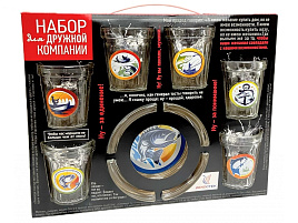 Набор подарочный 1210-Д На крючке 7пр (пепельница+6стопок)