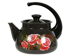 Чайник эмаль 3л 42704-122/6 с декором коричневый