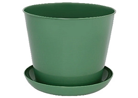 Кашпо цветочное 3,3л круглое 383345 темно-зеленый с/п