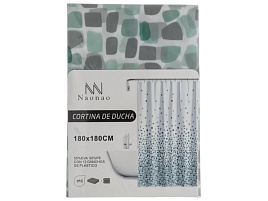 Шторка для ванной 180*180 481829 Мозайка зеленая