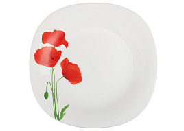 Тарелка обеденная 21,5см 818-308 Маки квадрат