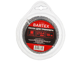 Леска для триммера Bartex 2,4мм 15м квадрат 359843/6790