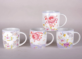 Кружка 350мл 8069 Цветы микс