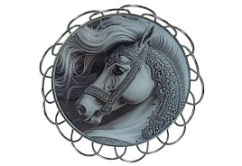 СГ Поднос стеклянный круглый 126-0742 Символ года 2026 32,8см