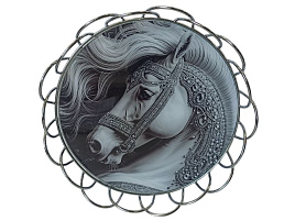 *СГ Поднос стеклянный круглый 126-0742 Символ года 2026 32,8см