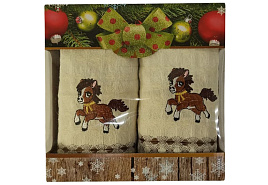 СГ Набор кухонных полотенец 2шт 25*50 Лошадка рубчик