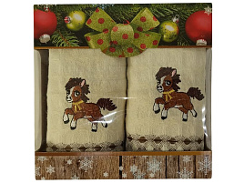 СГ Набор кухонных полотенец 2шт 25*50 Лошадка рубчик