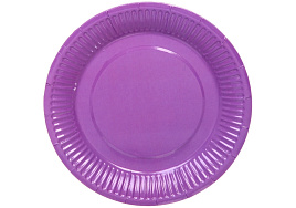Тарелка бумажная 18см 130-870 Фиолетовая (10шт)