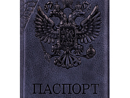 Обложка на паспорт OfficeSpace 311121 "Герб", кожзам, серый