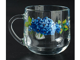 Кружка стекло 300мл 18с2022 Гортензия