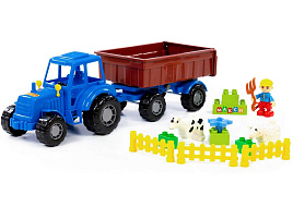 Трактор 02260 Мастер с прицепом №1 + конструктор Макси