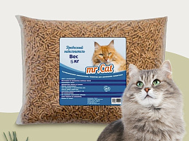 Наполнитель для кошачего туалета Мистер Кет 5л древесный 8069