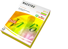 Бумага IQ/Maestro А4 80г/м 200л.(4цвх50л.) RB04 цветная неон