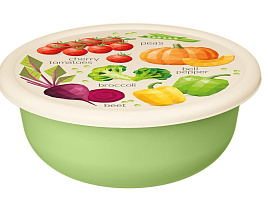 Миска пластик 1,2л 221140820/5750 салатовая с крышкой