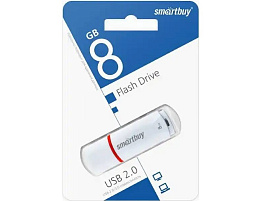 Флеш-драйв Smart Buy 8Gb SB8GBCRW-W Crown белый 2982