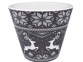 Кашпо цветочное 3л Классика КШ-4106 Зимняя сказка серое