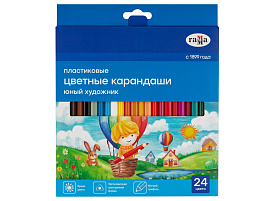 Карандаши цветные 24цв. Гамма PCP24_112025 пластиковые "Юный художник", заточен., картон. упаковка, европодвес