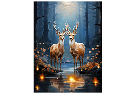 Алмазная мозаика 30*40 НД-6348 Лесные хранители