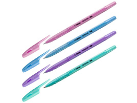 Ручка Стамм РШ-30153 "Орбита 100" синяя, 0,7мм, пастельный микс, ассорти