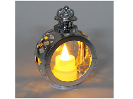 Сувенир Горящая свеча серебро 8,5*12см 196-0748