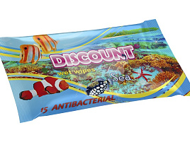 Влажные салфетки Discount 15шт Морская свежесть