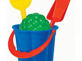 Песочный набор №65 3584 (Ведро,лопата,грабли,формочка для песка)