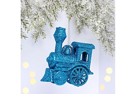 Подвеска пластик Волшебный паровозик голубой 9см 916-2036